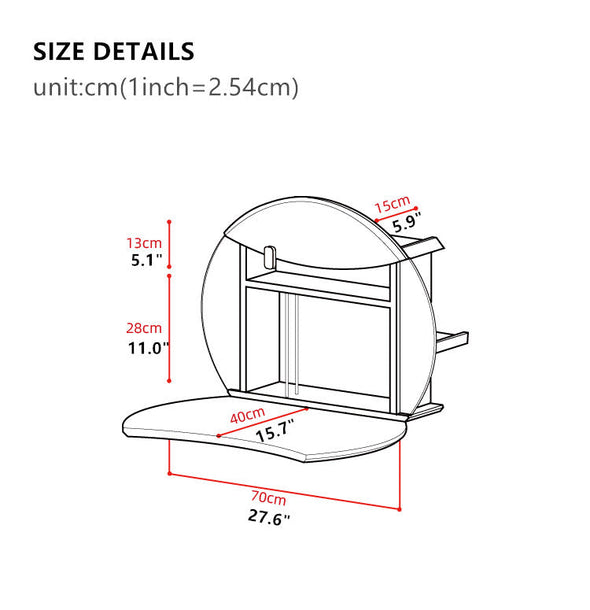 Wall Mounted Space Saving Multifunction Vanity Table Laptop Desk