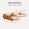 Japandi Solid Wood Sofa With Rotating Armrest Tray and Liftable End Table