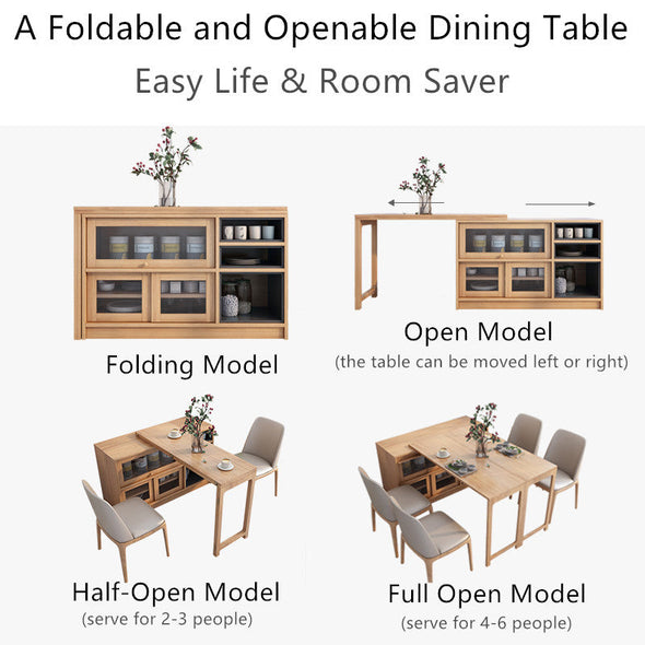 New Design Multifunction Dining Table with  Cabinet(without folding chairs storage function)