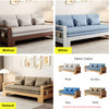 Japandi Beech Solid Wood Sleeper Sofa Bed