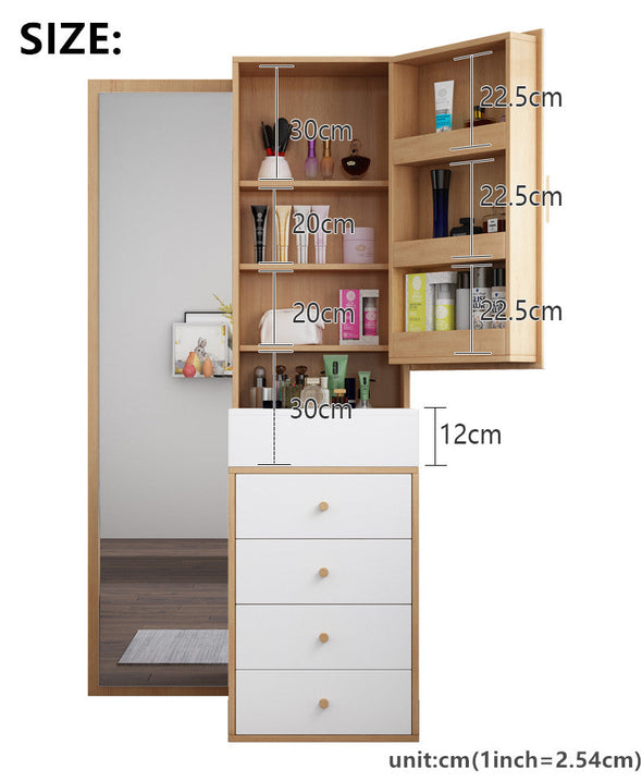 Nordic Dressing Table with Full Body Mirror And Drawers