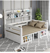 wood sofa bed  multifunctional  with storage and book shelf