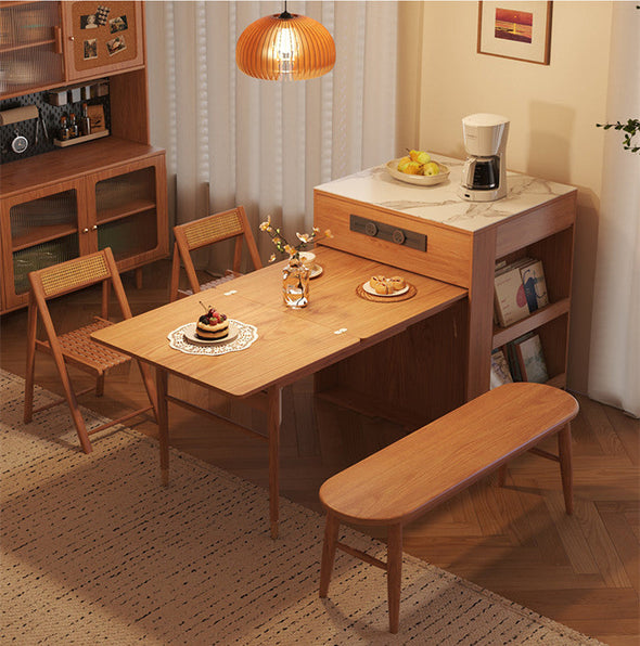 New Arrival Space Saving Solid Wood Kitchen Island Dining Table