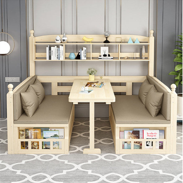 wood sofa bed  multifunctional  with storage and book shelf