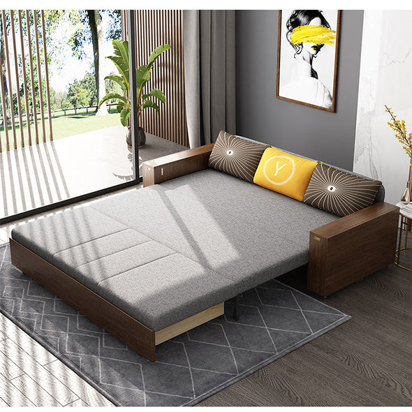 wood sofa bed foldable multifunctional with storage