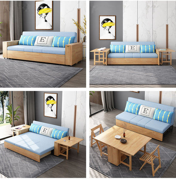 New Design Multifunction Sofa Bed with Folding Armrest Table