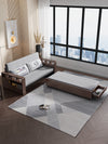 wood sofa bed foldable multifunctional with storage armrest