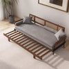 Japandi Solid Wood Minimalism Rattan Back Support Sofa Bed