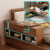 UPHOLSTERED PLATFORM STORAGE BED FRAME WALNUT