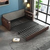 wood sofa bed foldable multifunctional with storage-walnut