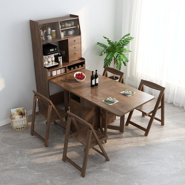 Hutch Cabinet with Drop Leaf Table Set