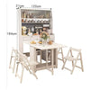 Kitchen Hutch Cabinet with Double Drop Leaf Dining Table