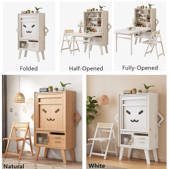 New Arrival Space Saving Sideboard Table With Folding Chairs