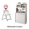 Space Saving Foldable and Extendable Side Table with Hutch Cabinet