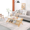 Bamboo Rattan End Table with Storage